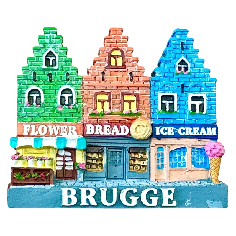 Aimant 3 maison Bruges fleurs