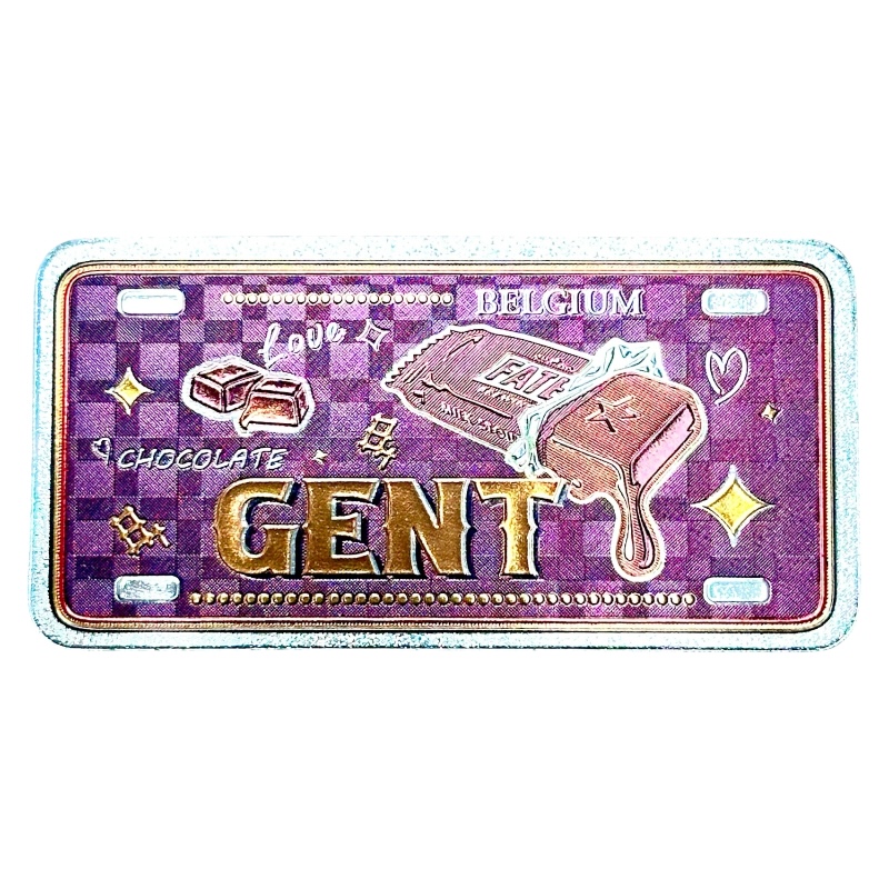 Aimant plaque Gand chocolat