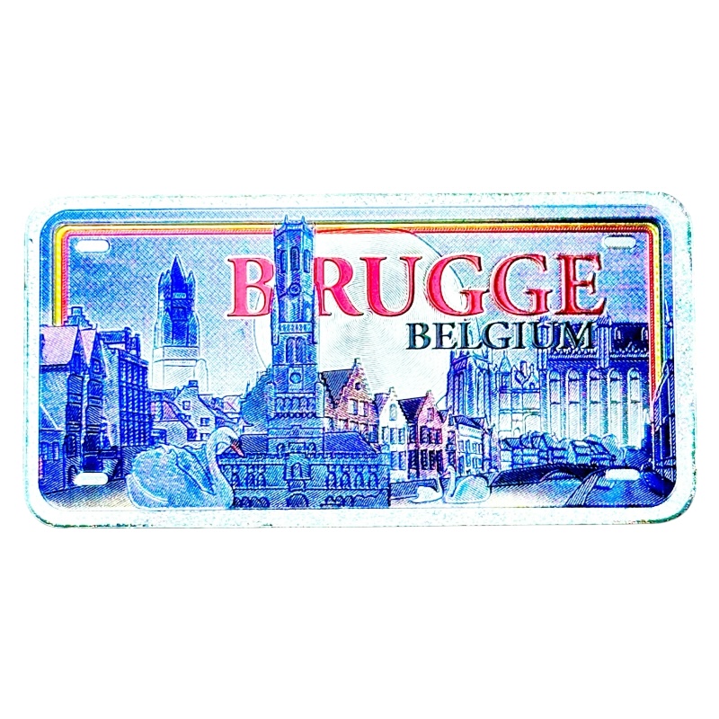 Aimant plaque Bruges nuit