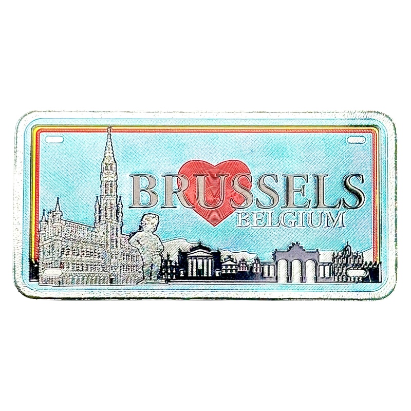 Aimant plaque Bruxelles bleu