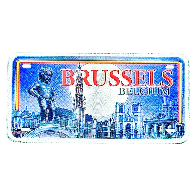 Aimant plaque Bruxelles nuit