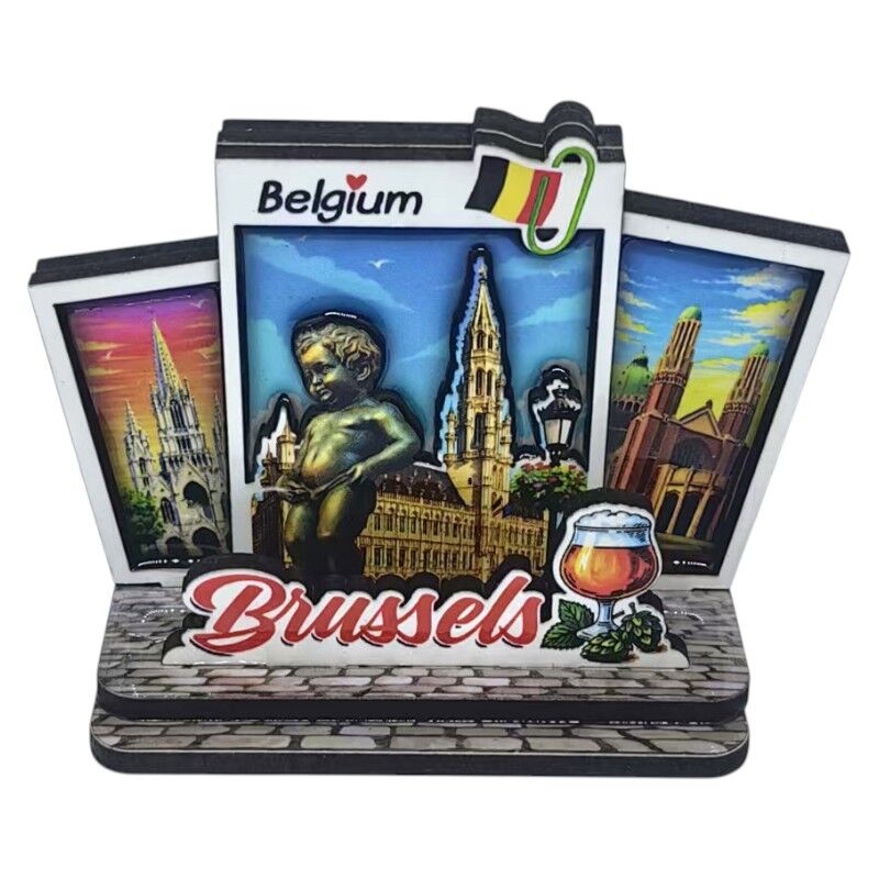 Magneet Brussels 3 layer mdf 8 * 5.6 cm