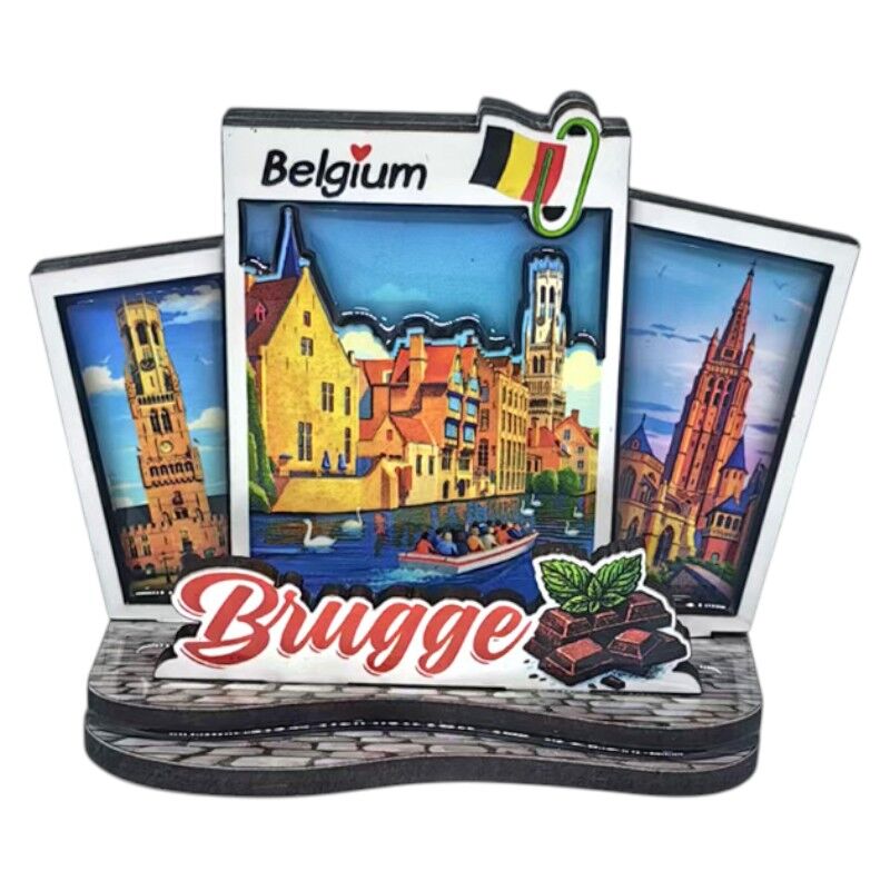 Magneet Brugge 3 layer mdf 8 * 5.6 cm