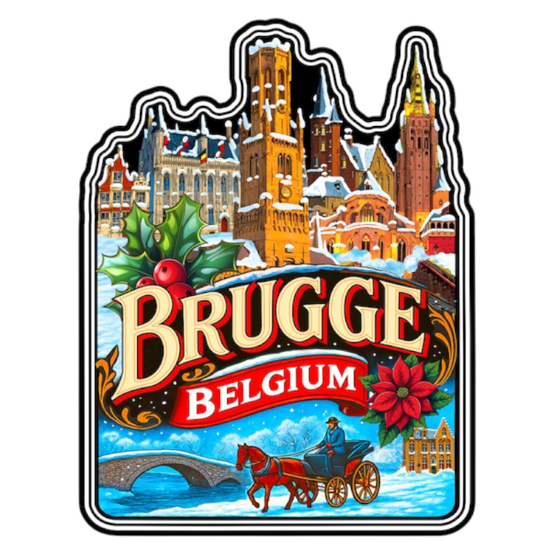 Aimant MDF Bruges Noël style 1