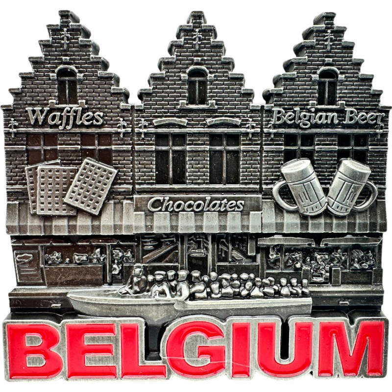 Metal Magnet Belgium Houses