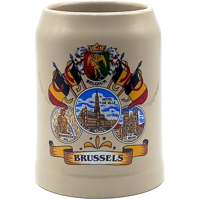 Ceramic Beermug K6 Brussels Flags