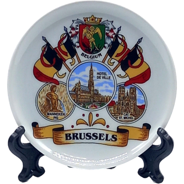 Plate 10 Cm Brussels Flags