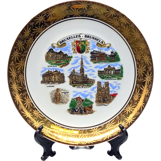 Plate 25 Cm /20 Brussels Panorama Gold