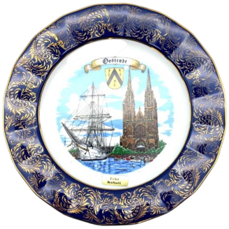 Plate 25 Cm /50 Oostende Mercator Cobalt