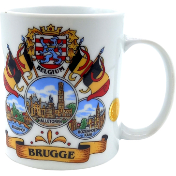 White Mug Brugge Flags 6/36