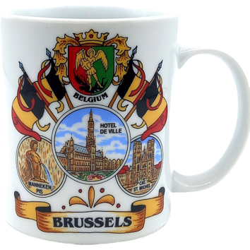 White Mug Brussels Flags 6/36