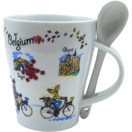 Mug + Spoon Belgium Bikes