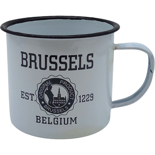 Enamel Mug Fl Brussels 8X8 Cm