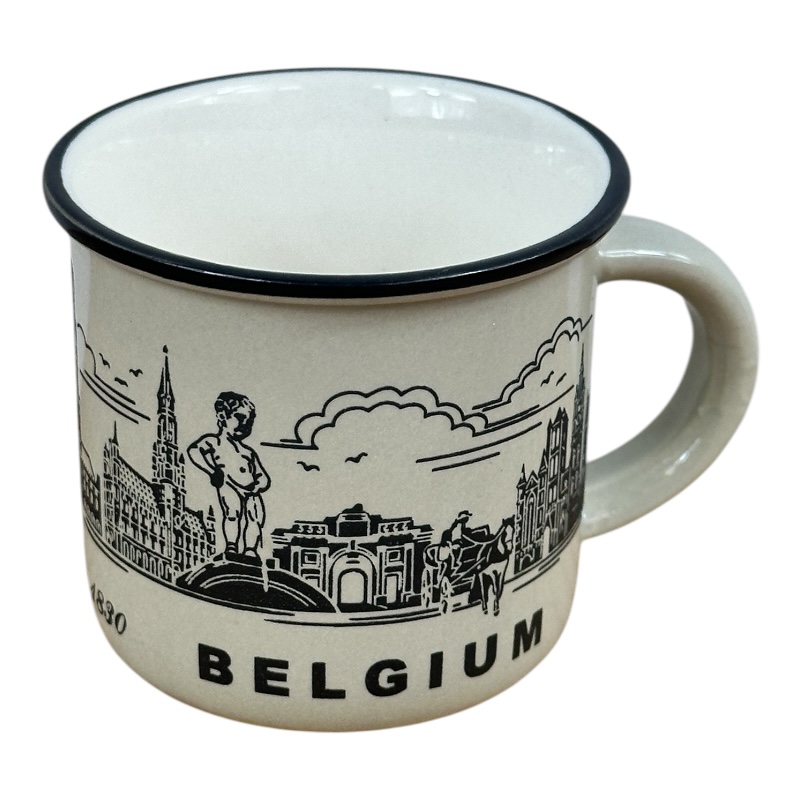 Mini-Mug Belgium Skyline Grijs