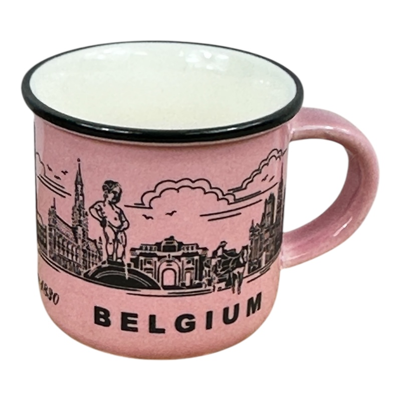 Mini-Mug Belgium Skyline Roze