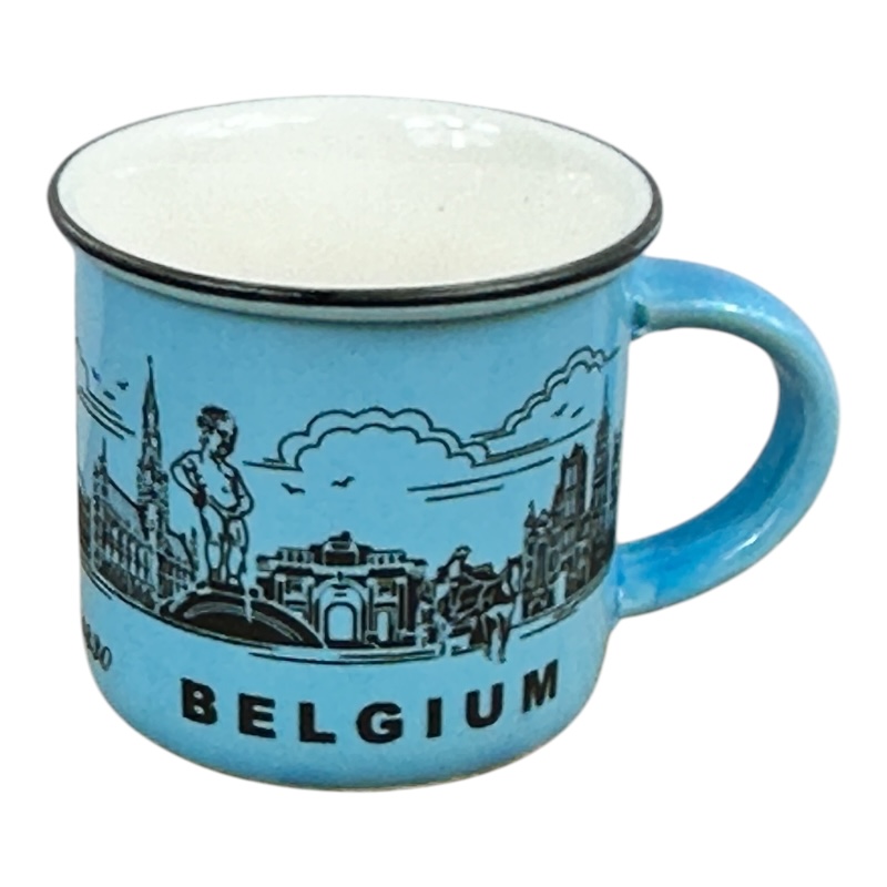 Mini-Mug Belgium Skyline blauw