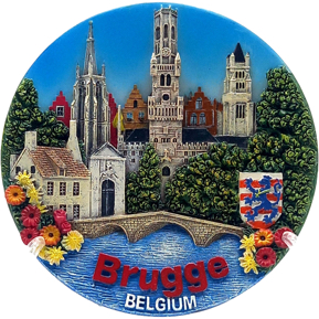 Uf/ Bordje 10 Cm Brugge Panorama Hars    1/128