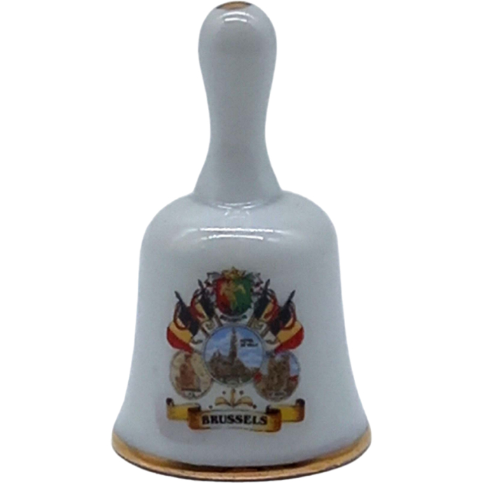 Porcelain Mini Bell 5.5 Cm Brussels Flags