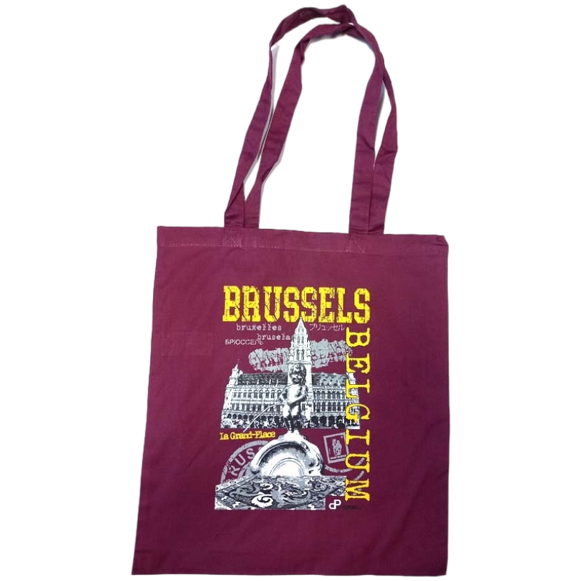 Cotton Bag Brussels Stamp Navy