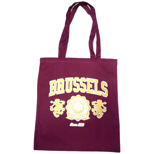 Cotton Bag Brussels 2 Lions Burgundy