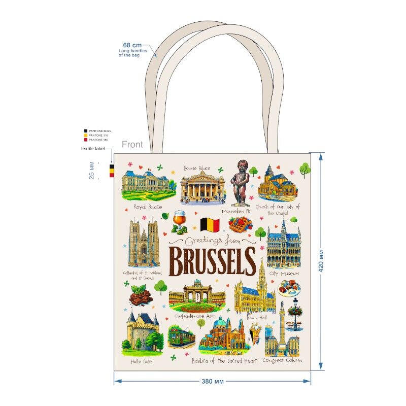Draagtas naturel Brussel stijl 2