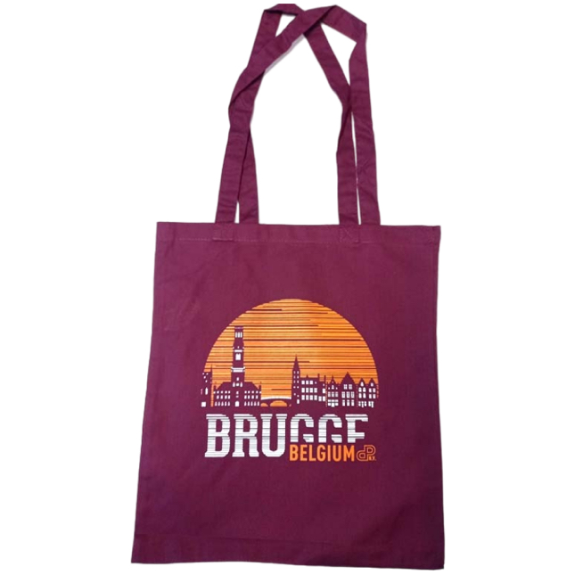 Cotton Bag Brugge Sunset Burgundy