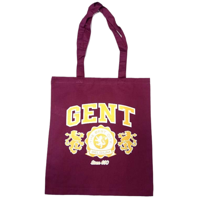 Cotton Bag Gent 2 Lions Burgundy