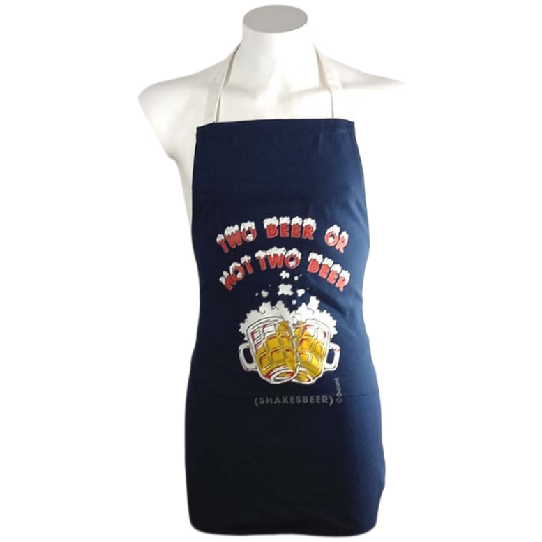 Apron Two Beer Navy
