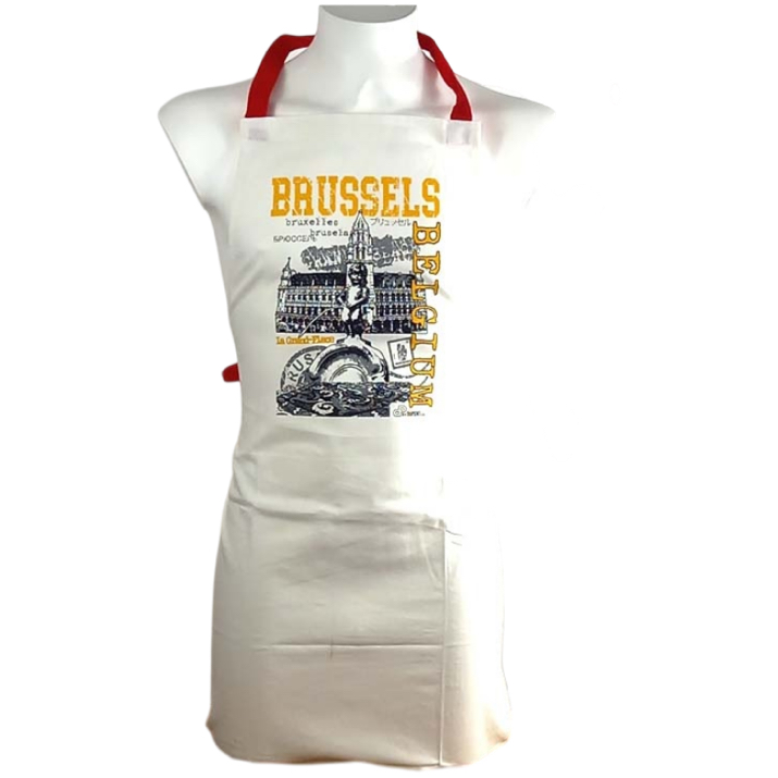 Apron Brussels Stamp White
