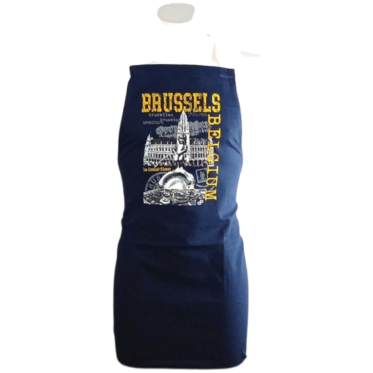 Apron Brussels Stamp Navy