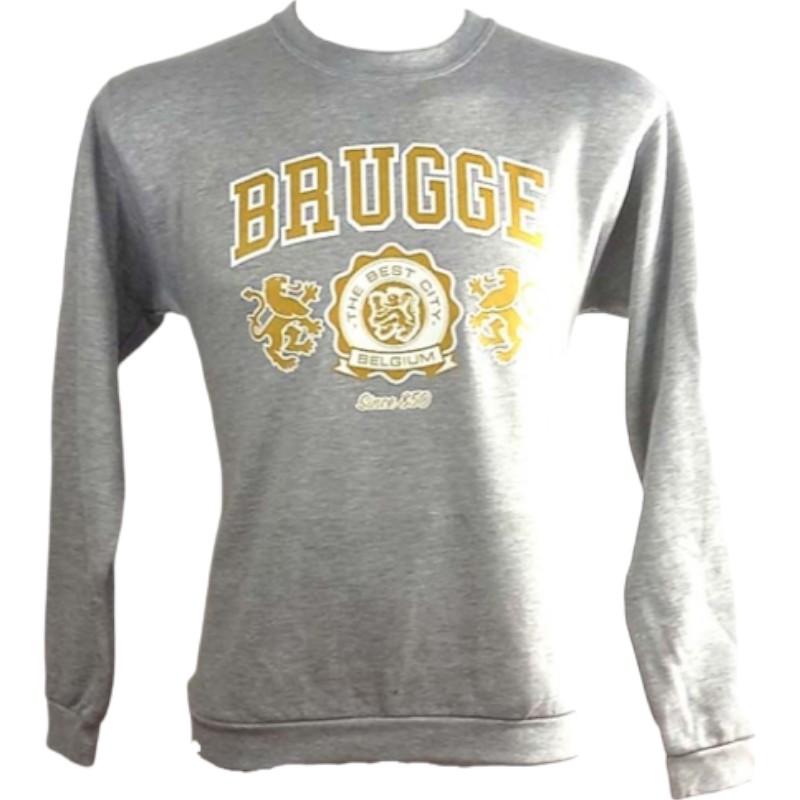 Sweater non-hooded Brugge 2 lions grey L