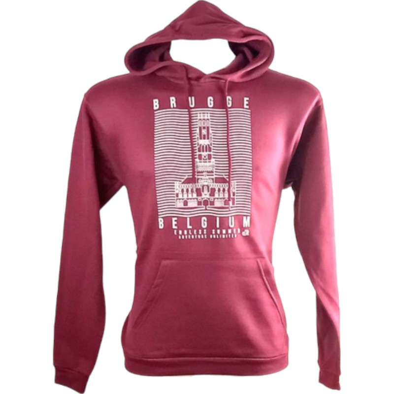 Sweater hooded Brugge summertime burgundy S