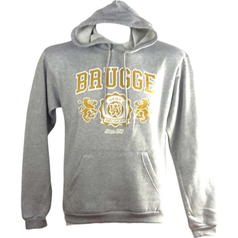 Sweater hooded Brugge 2 lions grey L