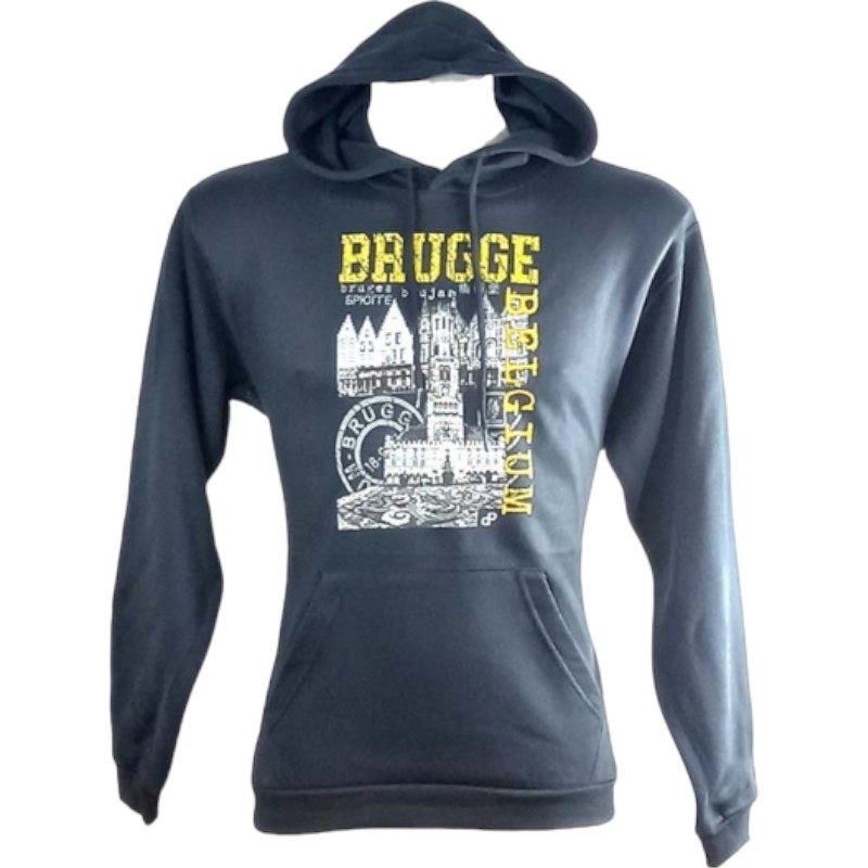 Sweater hooded Brugge stamp navy L