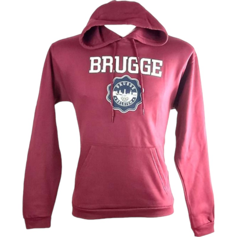 Sweater hooded Brugge fl burgundy L