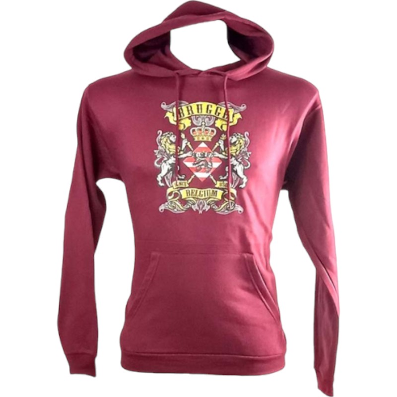 Sweater hooded Brugge shield burgundy XS