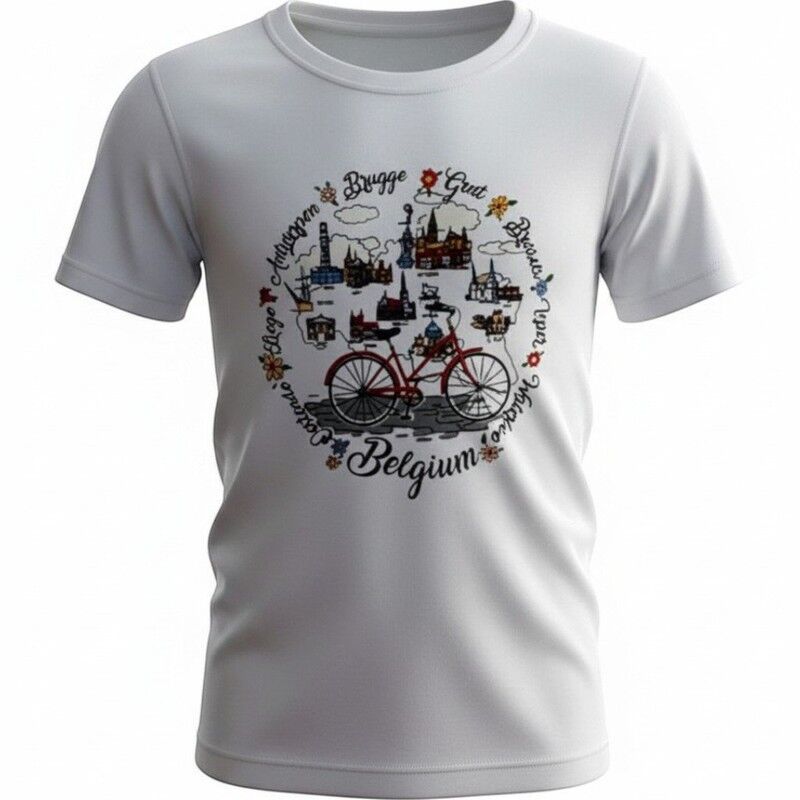 T-shirt kind Belgium bike cities white  9-10