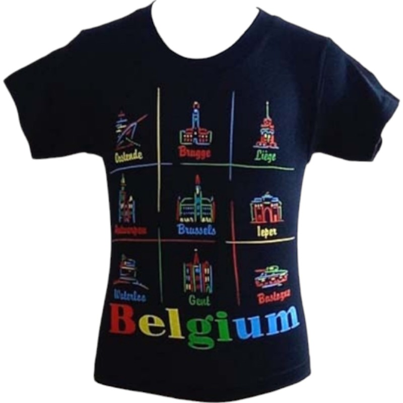 T-shirt kids panorama fluo navy L