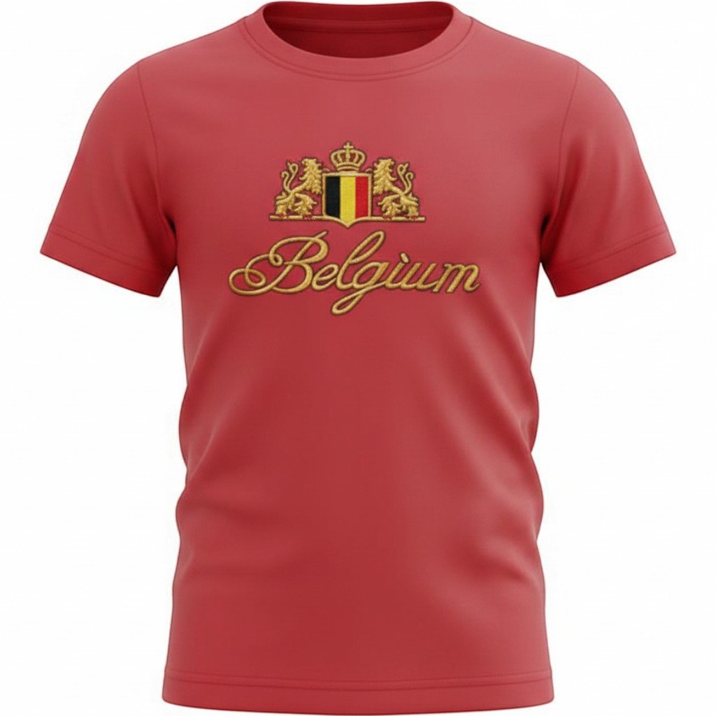 T-shirt kids Belgium embroidery red  11-12