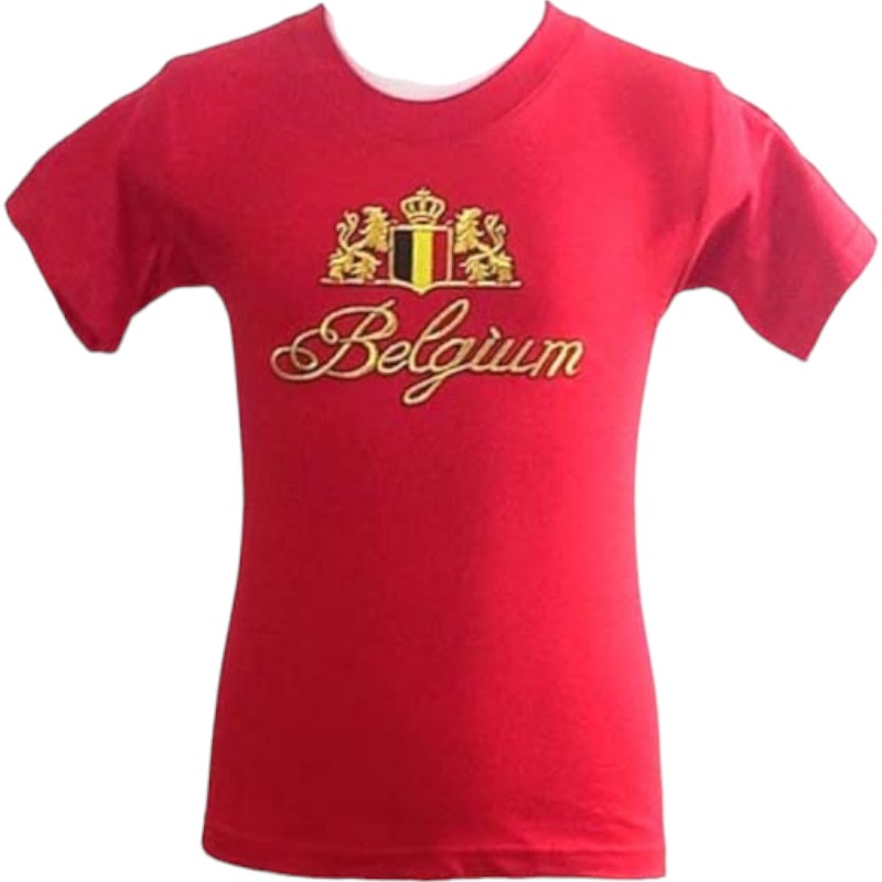 T-Shirt Kids Belgium Embroidery Red
