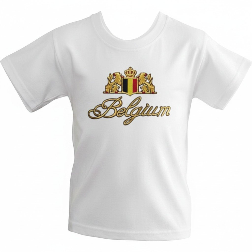 T-shirt kids Belgium embroidery white  11-12