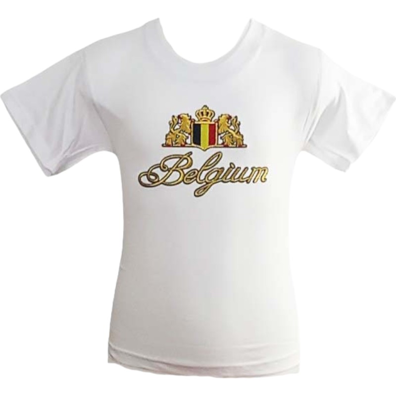 T-shirt kids Belgium embroidery white  7-8