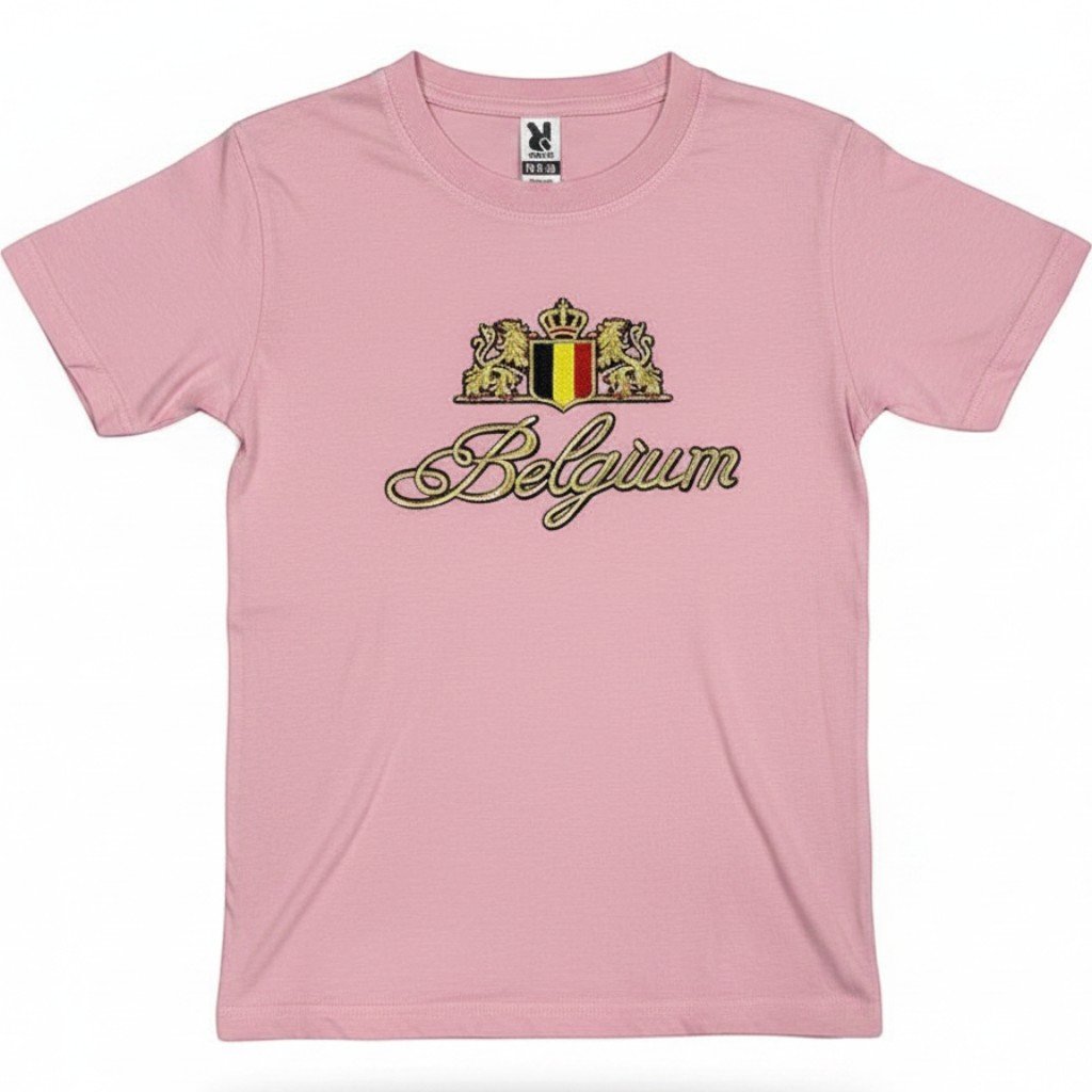 T-shirt kids Belgium embroidery fuchia  9-10