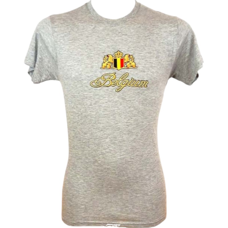 T-Shirt Adults Belgium Embroidery Grey