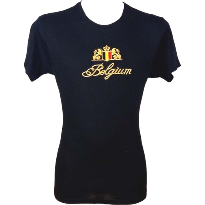 T-Shirt Adults Belgium Embroidery Black