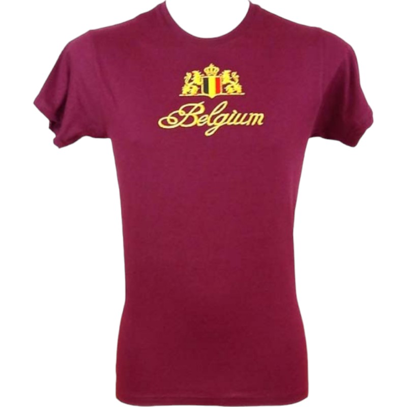 T-shirt adults Belgium embroidery burgundy L