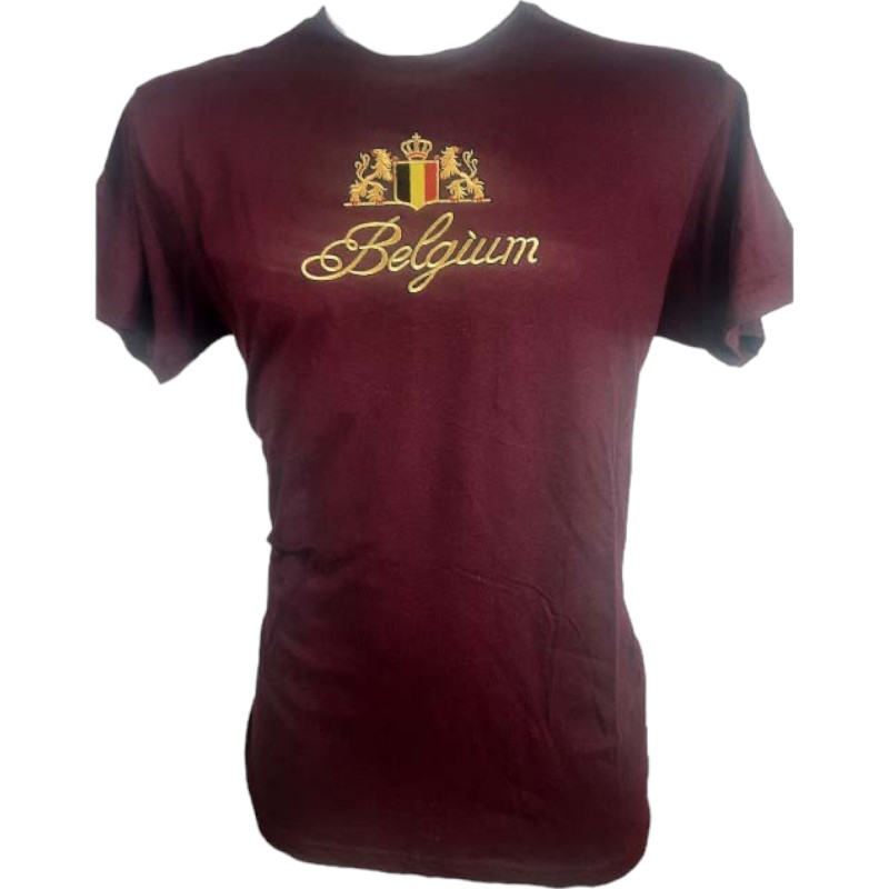 T-Shirt Adults Belgium Embroidery Burgundy