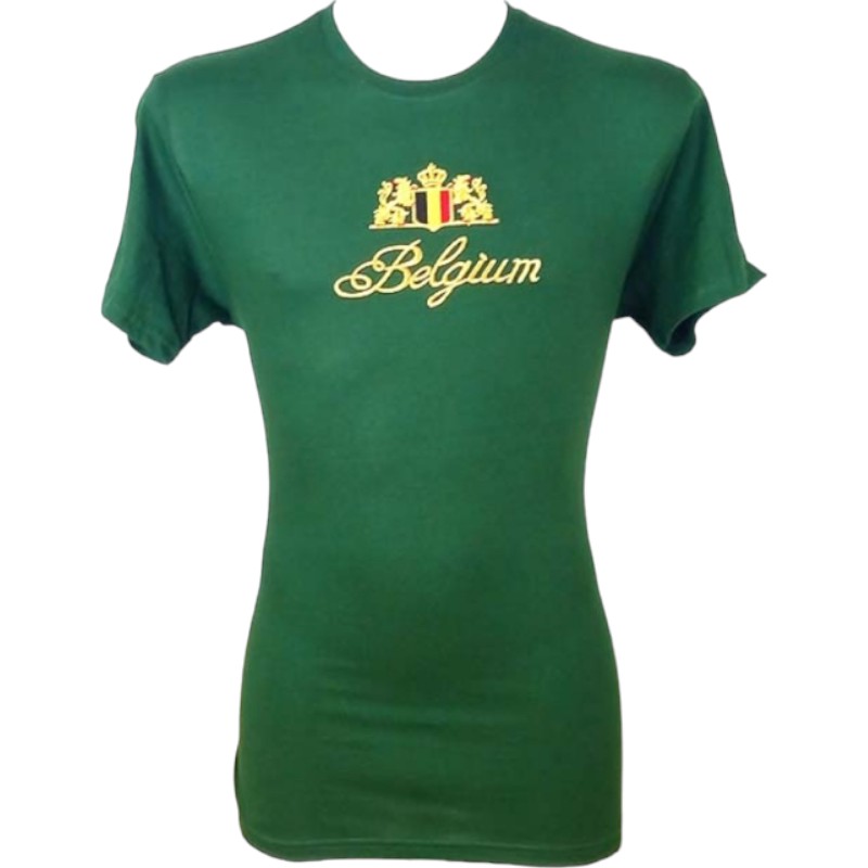 T-shirt adults Belgium embroidery bottle green L