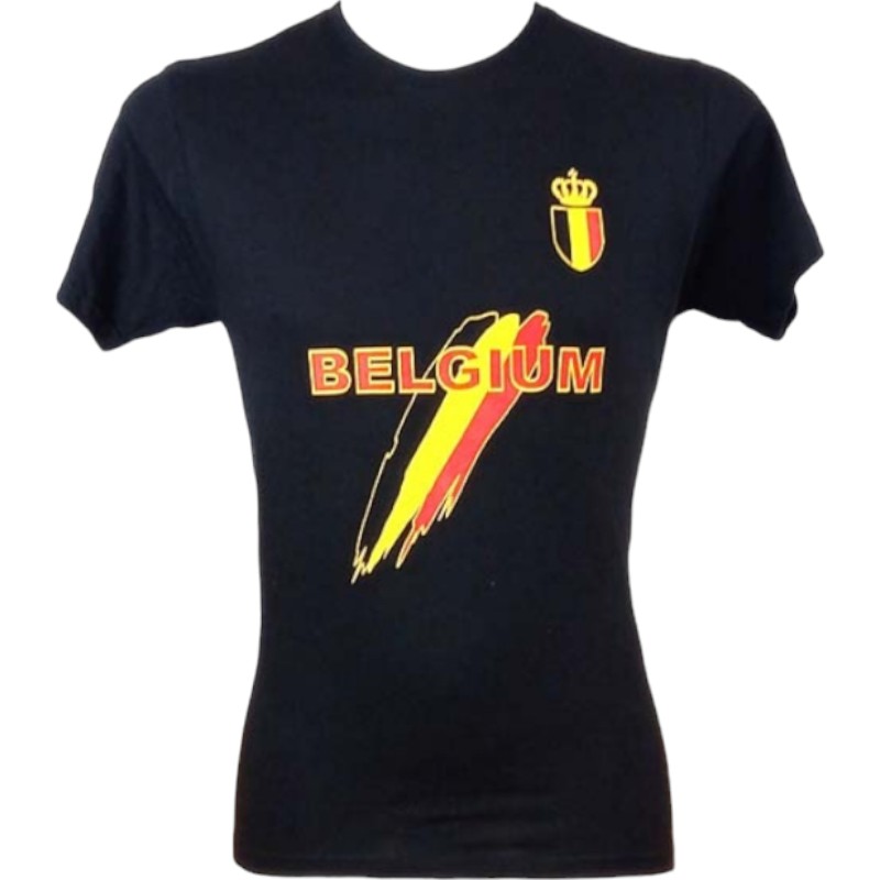 T-shirt adults Belgium stripes black L