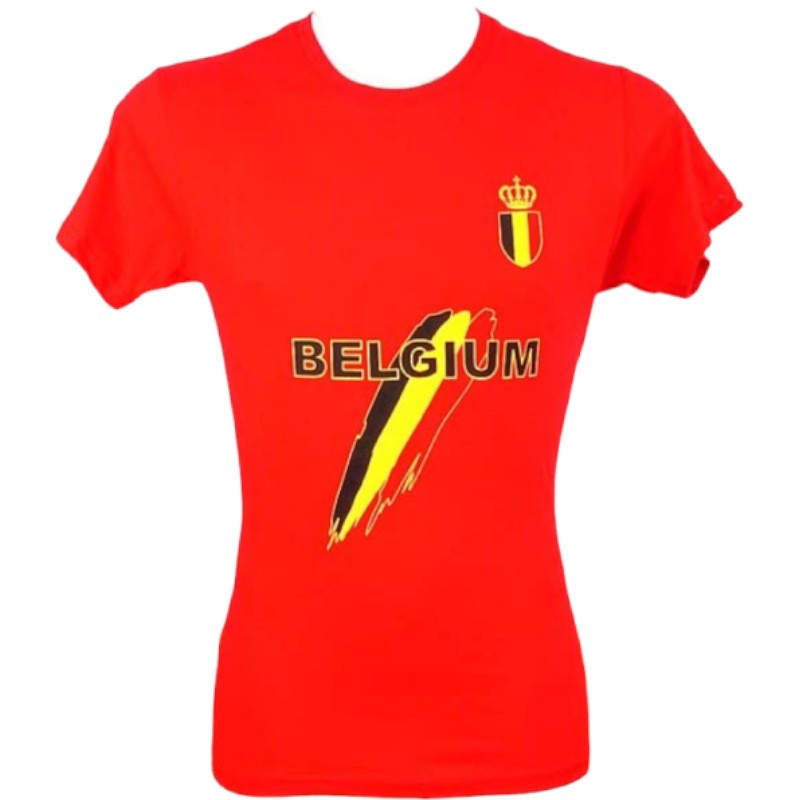 T-shirt adults Belgium stripes red L